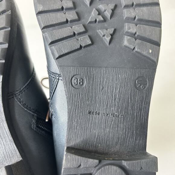 Remonte Women's 38 US 7.5 Leather Lace Up Ankle Boots Navy Blue Bootie - Picture 7 of 8